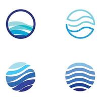 diseño de logotipo de agua pura azul natural. diseño abstracto de agua con contorno. icono de signo de agua potable o mineral. vector