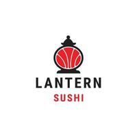 Lantern of sushi logo icon design template flat vector