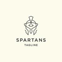 Spartan line logo icon design template flat vector