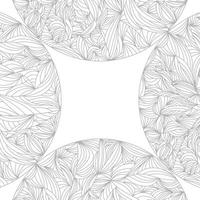 marco de elemento abstracto en color blanco negro. ilustración de vector de arte de línea de dibujo a mano. lugar para tu texto