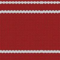 Knitting seamless red pattern with white lines. Vector illustration