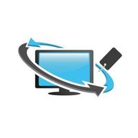 Computer repair service and reseller logo vector