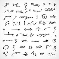 Vector set of hand drawn arrows, elements for presentation