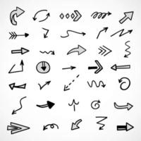 Vector set of hand drawn arrows, elements for presentation