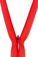 plastic red coil zip fastener close photo