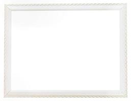 carved white old narrow picture frame photo