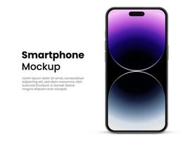 3D realistic high quality smartphone mockup with isolated background. Smart phone mockup collection. Device front view. 3D mobile phone with shadow on white background. vector