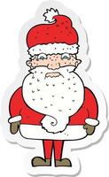 sticker of a cartoon grumpy santa claus vector