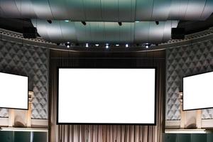 screens in gray brown and green illuminated cinema photo