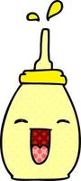 quirky comic book style cartoon happy mustard vector