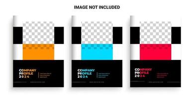 Multi color brochure cover design template vector