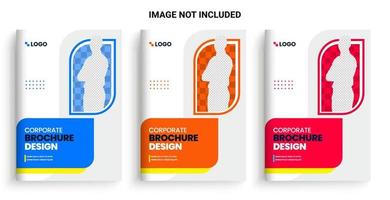 Multi color brochure cover design template vector