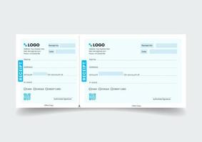 Blank template of the payment slip. Checkbook cheque page with empty fields. vector