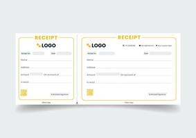 Blank template of the payment slip. Checkbook cheque page with empty fields. vector