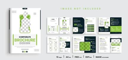 Brochure creative design. Multipurpose template with cover, back and inside pages. Trendy minimalist flat geometric design. Vertical a4 format. vector