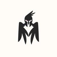 Winged spartan logo illustration design for your company or business vector