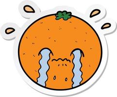 sticker of a cartoon orange vector