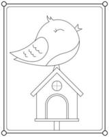 Cute bird suitable for children's coloring page vector illustration