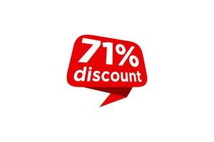 71 discount, Sales Vector badges for Labels, , Stickers, Banners, Tags, Web Stickers, New offer. Discount origami sign banner.