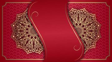 mandala background, red and gold vector