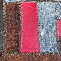 leather patchwork close up photo