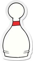 sticker of a cartoon bowling pin vector