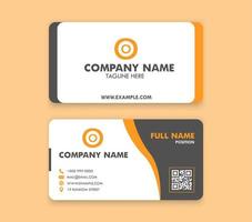 Clean Business Card Template Design Contact Address QR Code Details Layout vector