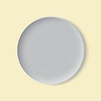 placa gris realista vista superior escaparate de alimentos ilustración vectorial plantilla en blanco vector
