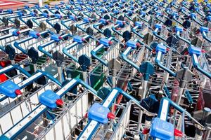 luggage trolleys outdoors photo