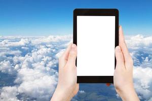 photo of above view of white clouds in blue sky