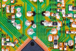 microprocessor circuit board macro shot photo
