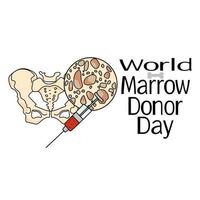 World Marrow Donor Day, Schematic representation of bone marrow and bone tissue, for poster or banner vector