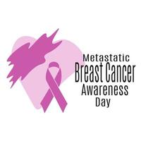 día de concientización sobre el cáncer de mama metastásico, idea para un afiche, pancarta, volante o postal sobre un tema médico vector