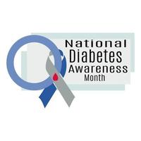 National Diabetes Awareness Month, idea for a poster, banner, flyer or postcard on a medical theme vector