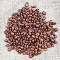 handful of roasted coffee beans photo