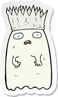 sticker of a cartoon ghost vector