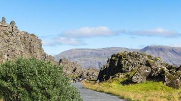 path to Almannagja fault in Thingvelli park photo