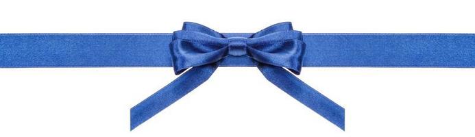 blue ribbon and symmetric bow with vertical ends photo