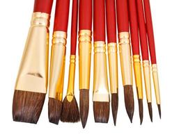 set of new paintbrushes close up photo