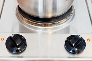 pot on hotplate electric stove photo