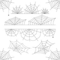 marco de marco de vector de telarañas de halloween y divisores aislados en fondo transparente con telarañas para diseño de miedo de telaraña