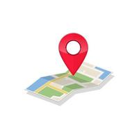 mapa con ubicación de destino. navegador gps y localización de viajes. vector
