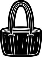 cartoon icon drawing of a red big bag vector