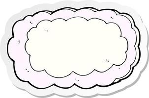 sticker of a cartoon cloud symbol vector