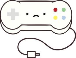 flat color retro cartoon game controller vector