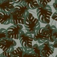 Tropical seamless pattern with exotic palm leaves. Tropical monstera. Hawaiian style.  Vector illustration.