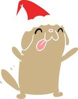 dibujos animados de navidad de perro kawaii vector