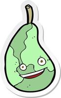 sticker of a cartoon happy pear vector