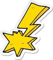 sticker of a cartoon lightning bolt vector