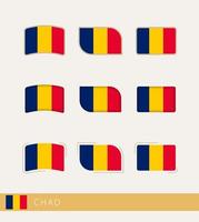 banderas vectoriales de chad, colección de banderas de chad. vector